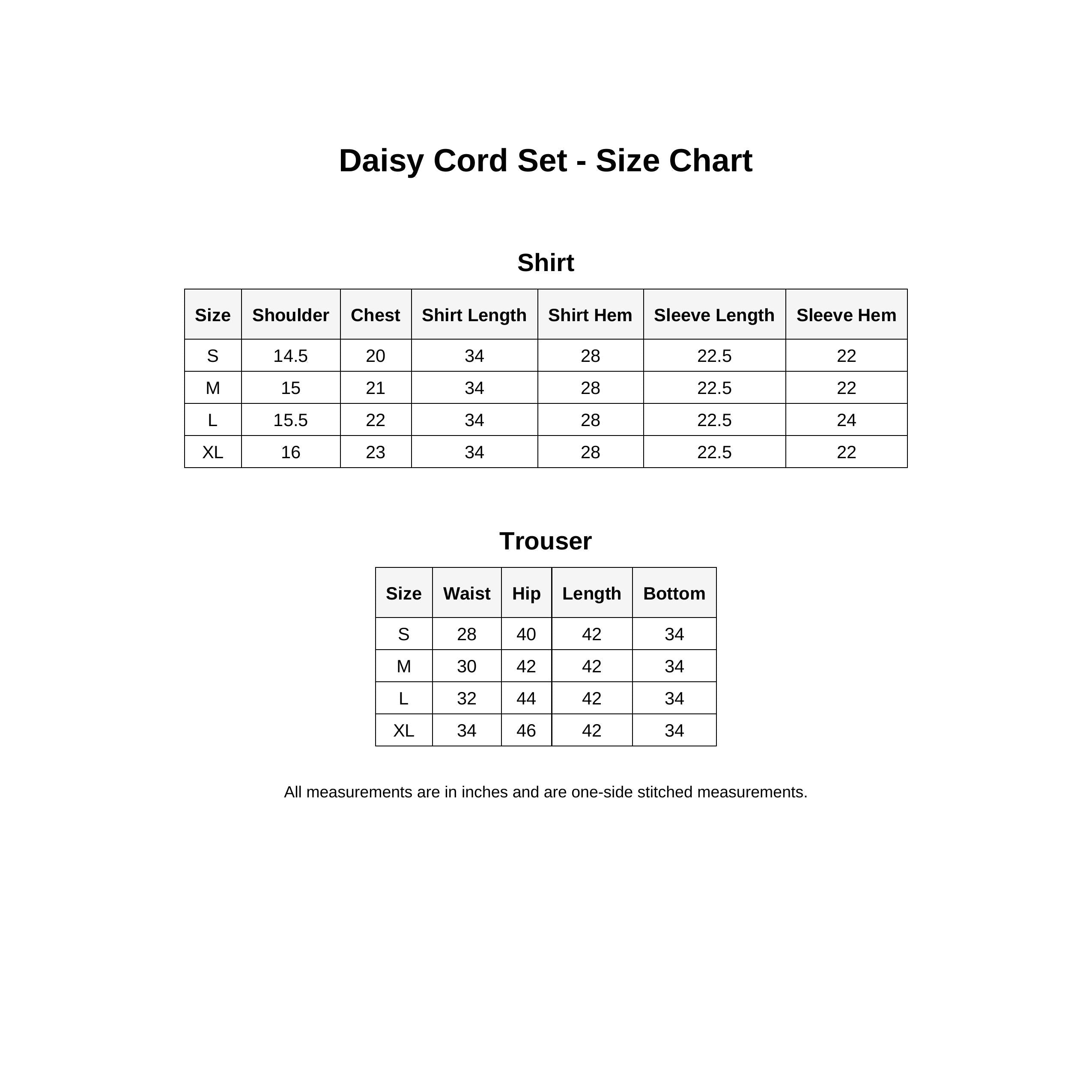 DAISY CORD SET