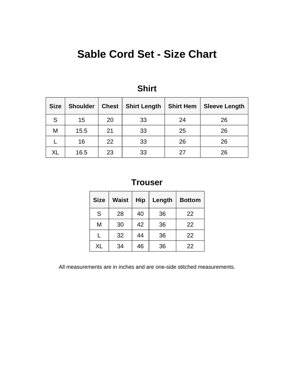 SABLE CORD SET