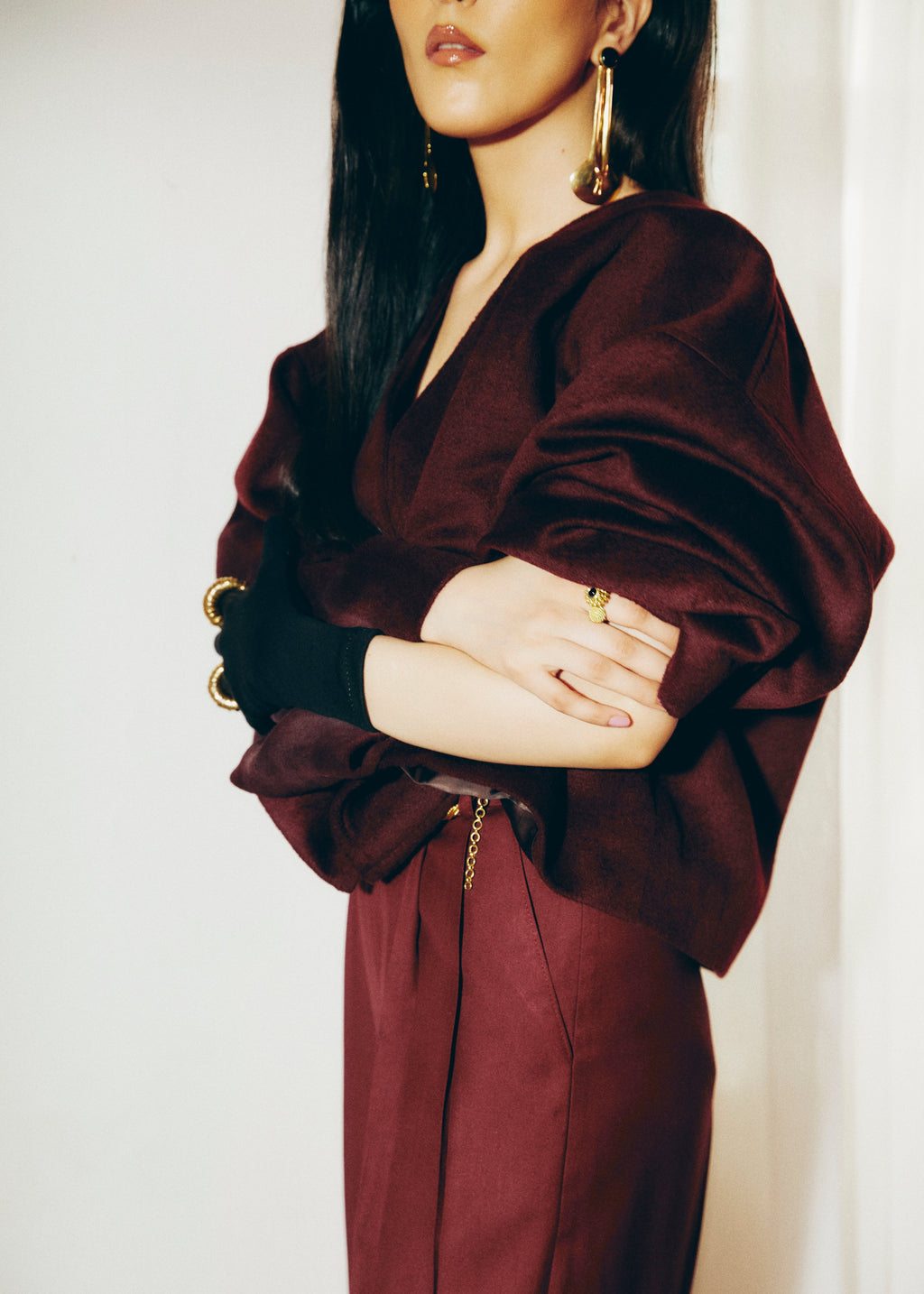 Relaxed Fit Jacket Paired With a scarf